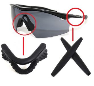 Galaxy Replacement Nose Pads Plus Earsocks Rubber Kits For Oakley M Frame Heater,Sweep,Strike,Hybrid Black